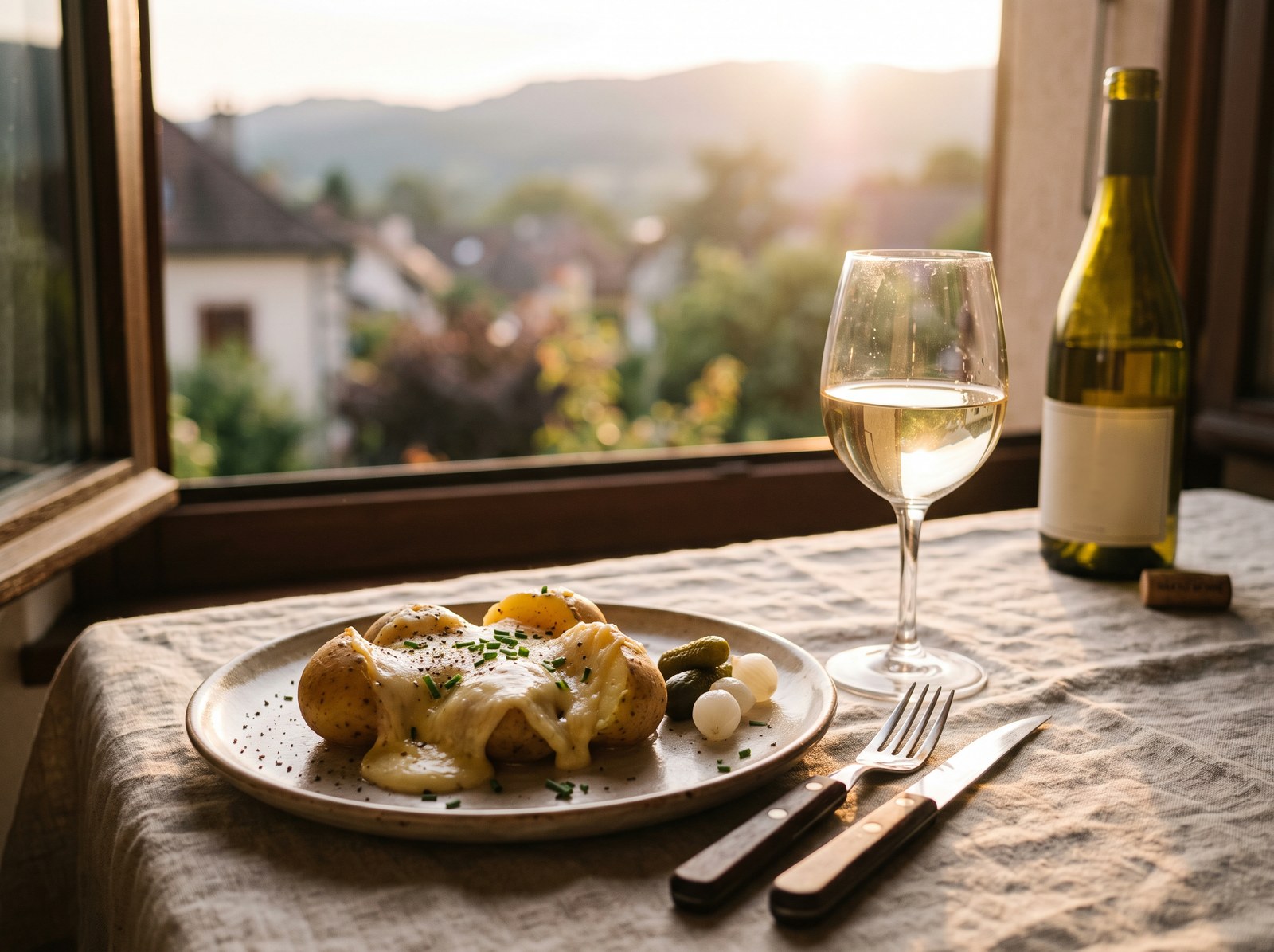 Raclette with potatoes