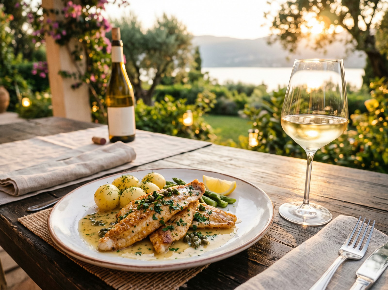 Perch fillets meunière