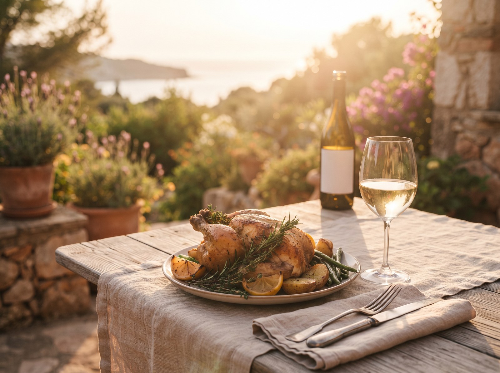 Roast chicken with herbs