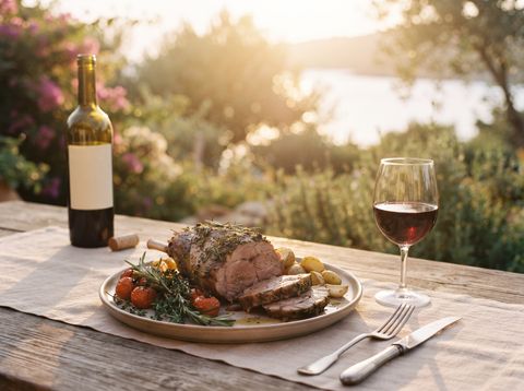 Roast leg of lamb with rosemary