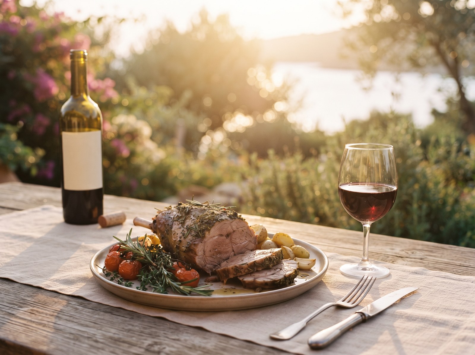 Roast leg of lamb with rosemary