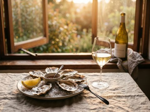 Oysters with lemon