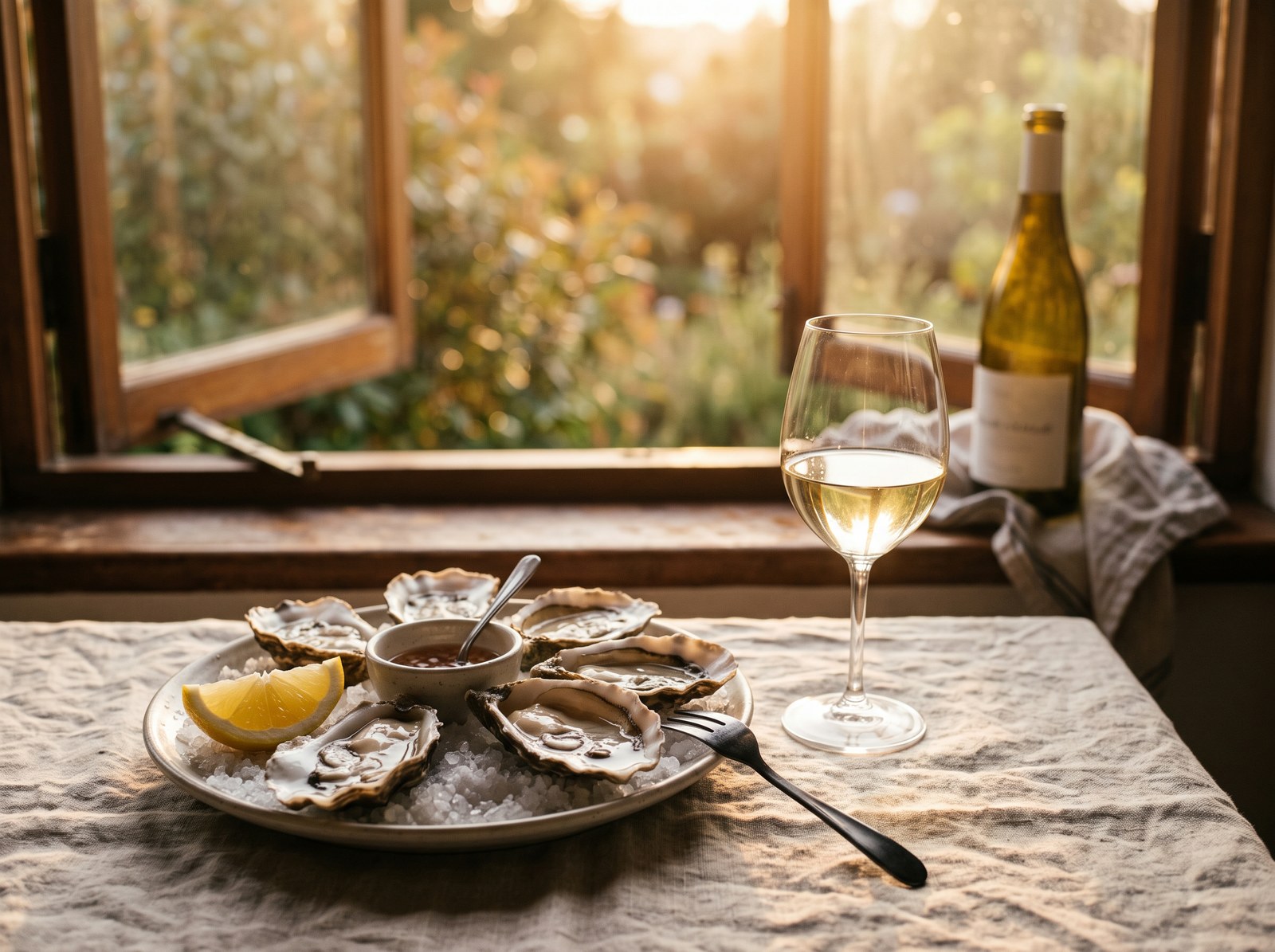 Oysters with lemon