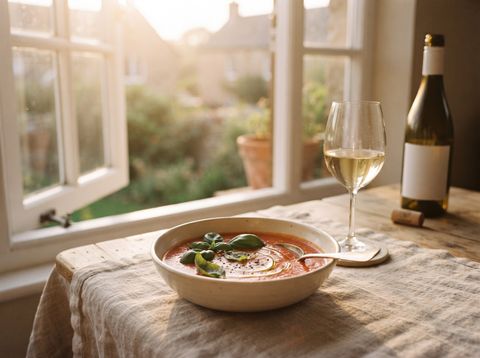 Tomatensuppe mit Basilikum