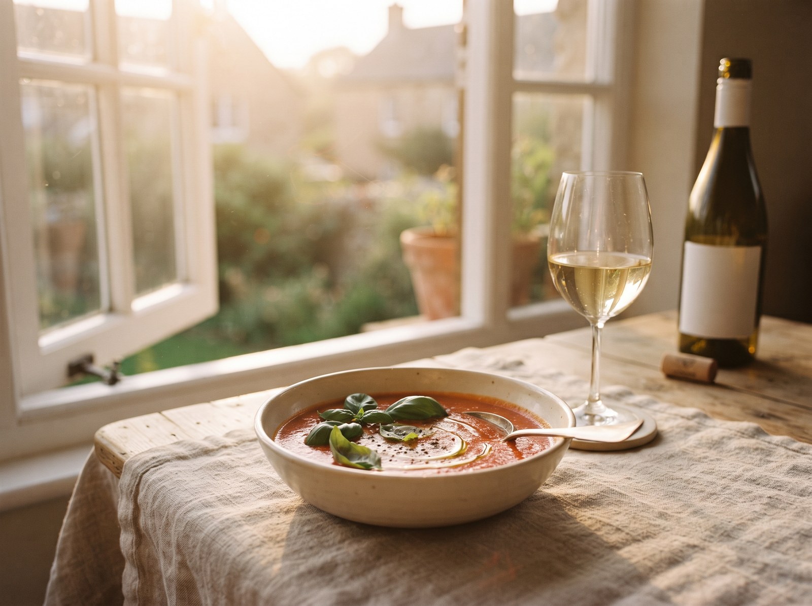 Tomatensuppe mit Basilikum