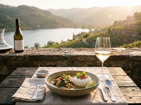 Thai green curry with chicken