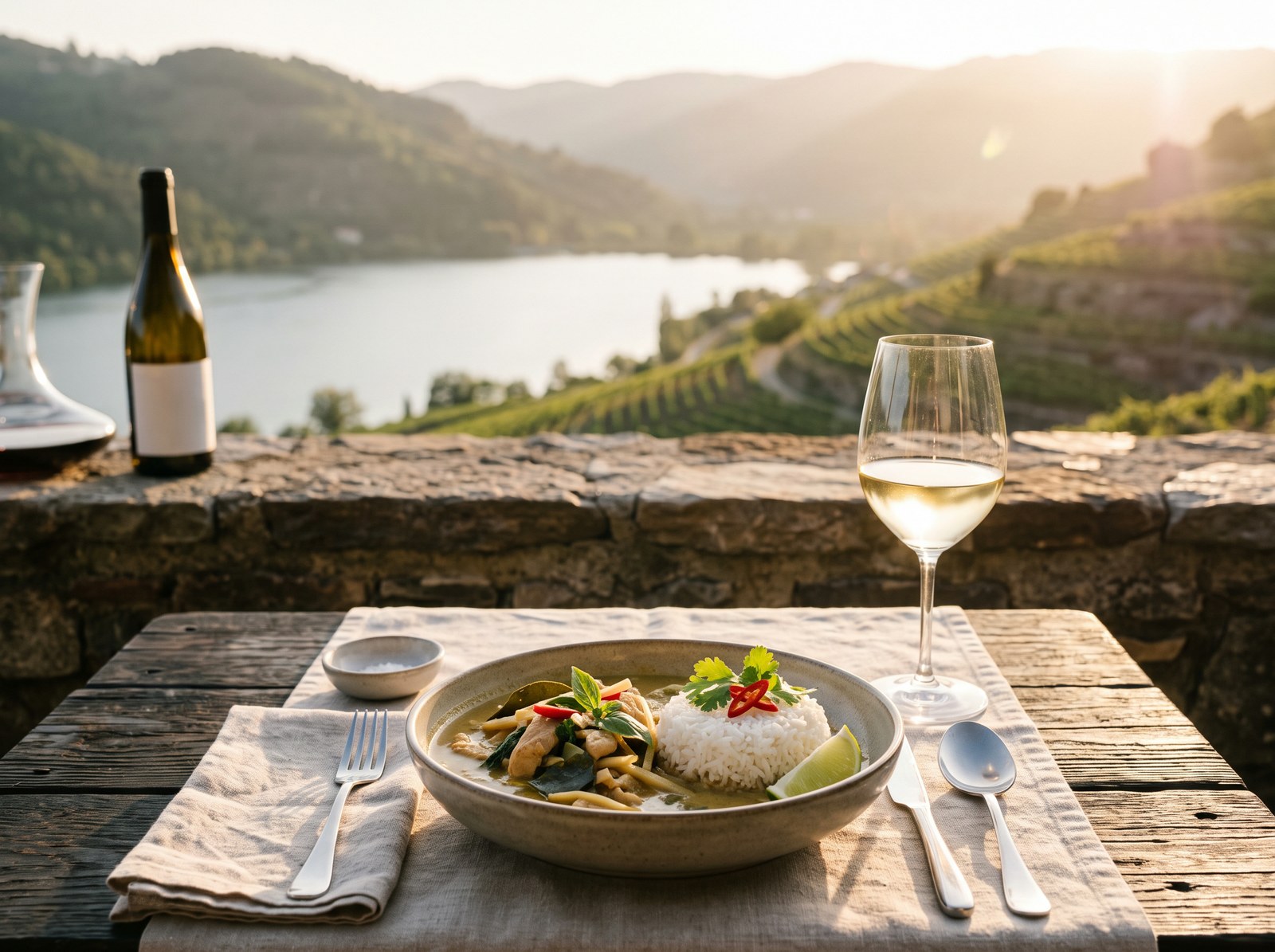 Thai green curry with chicken