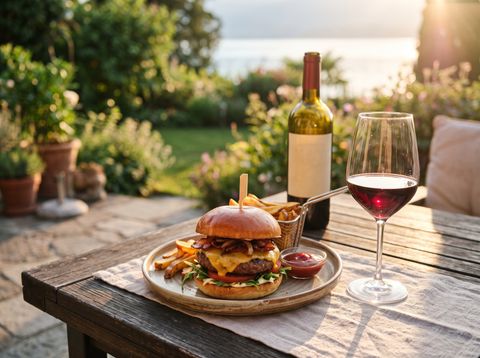 Beef burger with cheddar
